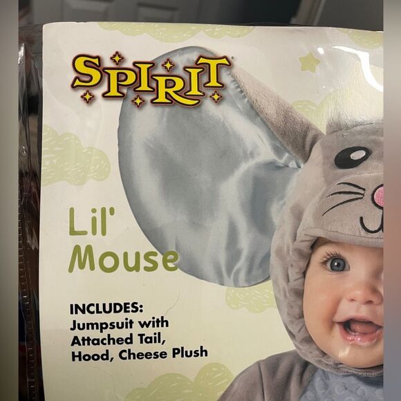NEW Spirit Halloween Baby Costume Lil Mouse Size 0-6 Months - Picture 3 of 5